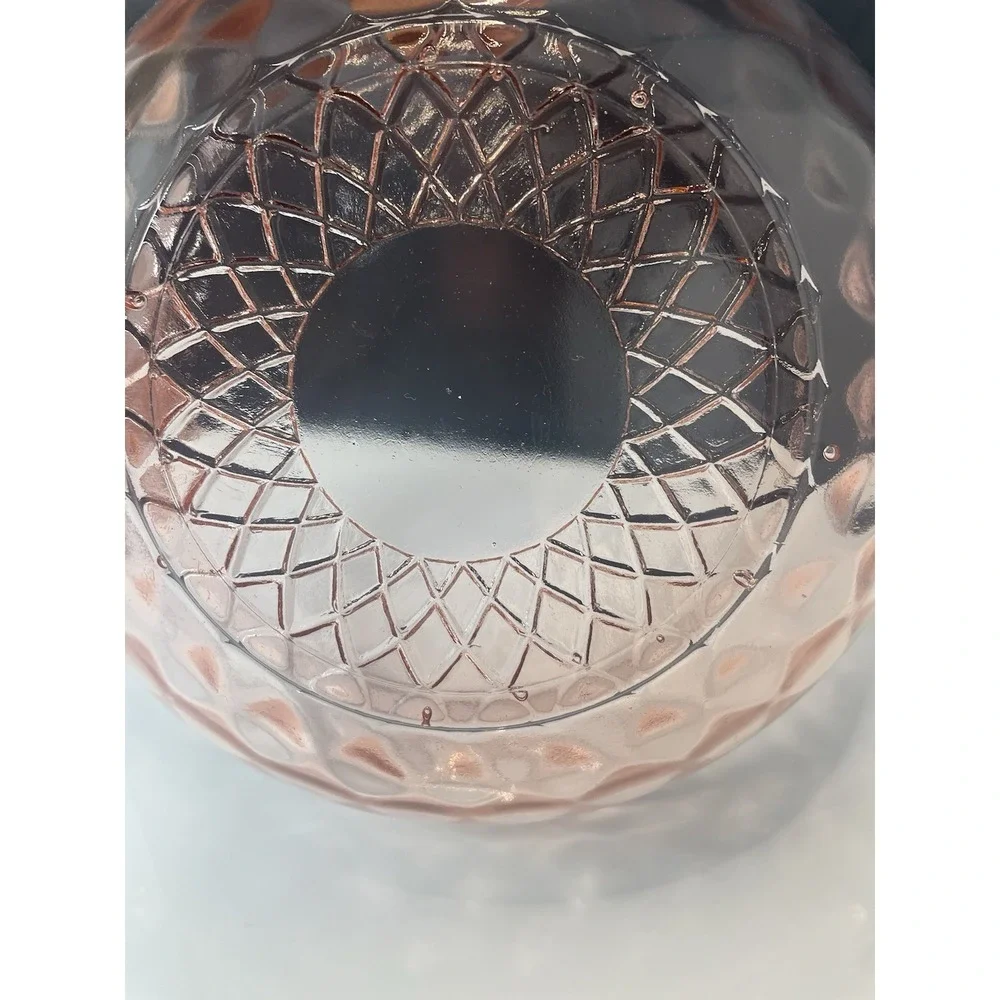 Pink Rose Depression Glass Handles Fruit Dessert Snack Bowls Set‎ Of 12 Scallop